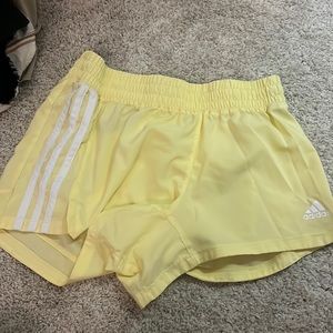 yellow adidas shorts size small
